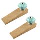 2 Pieces Solid Sage Green Square Ceramic Door Stopper